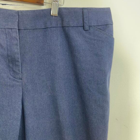 Van Heusen pants chinos slacks trousers women's 18 plus size slate blue pin strp - Picture 2 of 16
